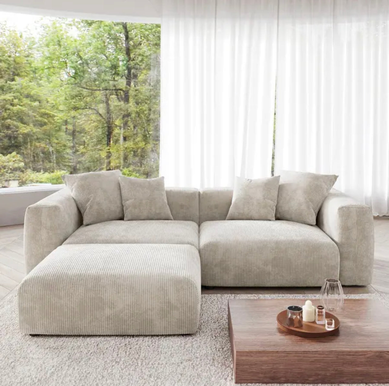 Lusto Modular 2 Seater Sofa + Footstool