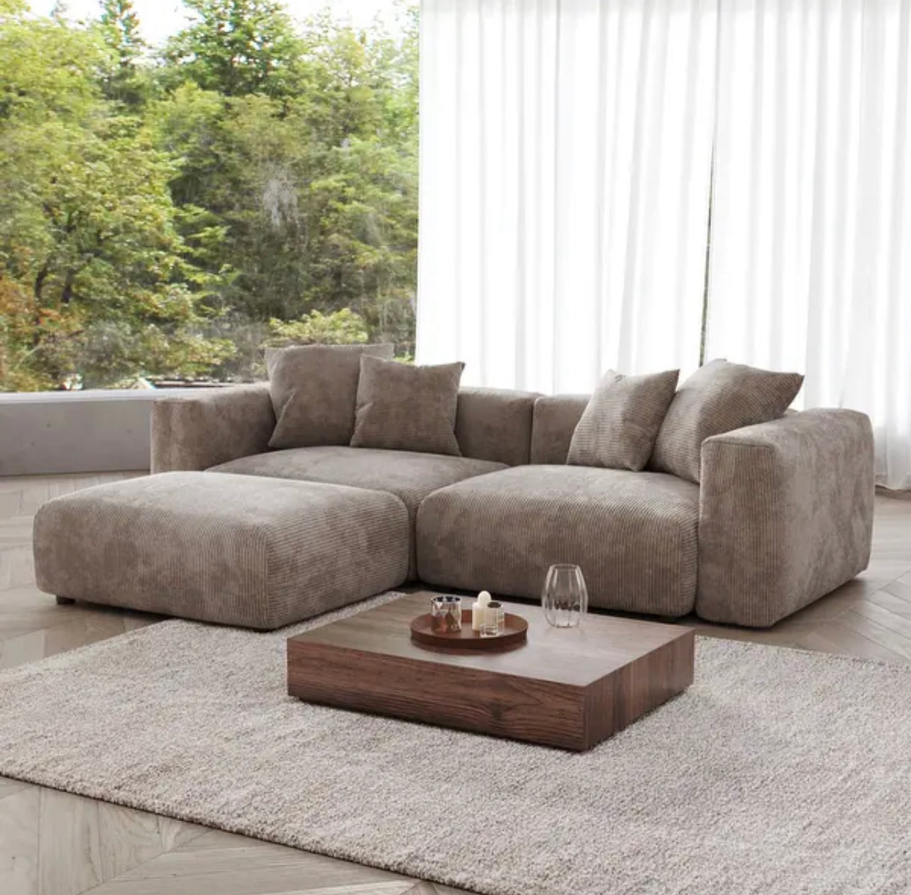 Lusto Modular 2 Seater Sofa + Footstool