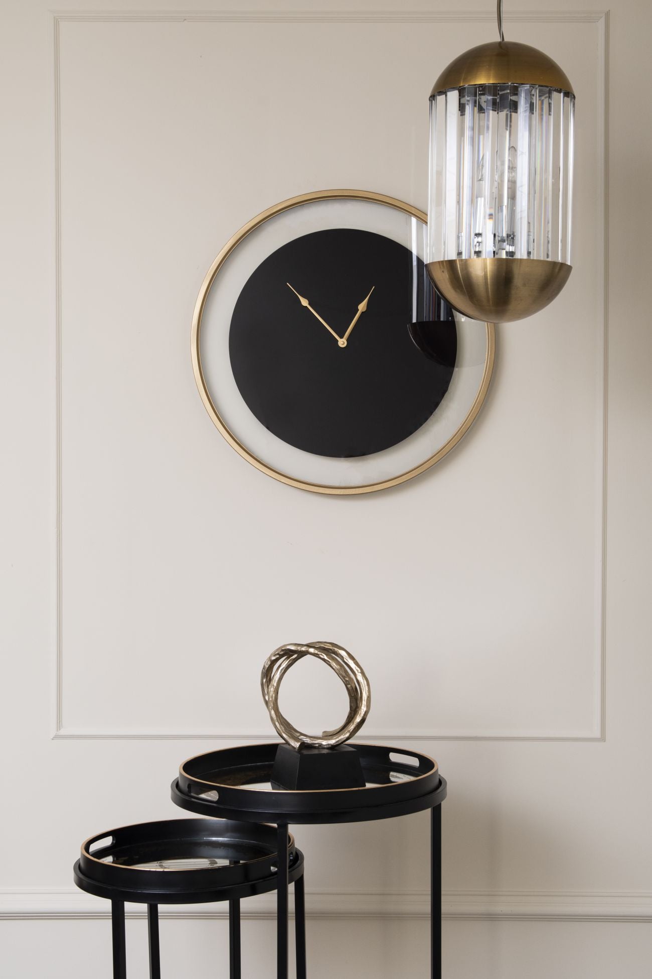 CYRO Black Round Wall Clock 60cm