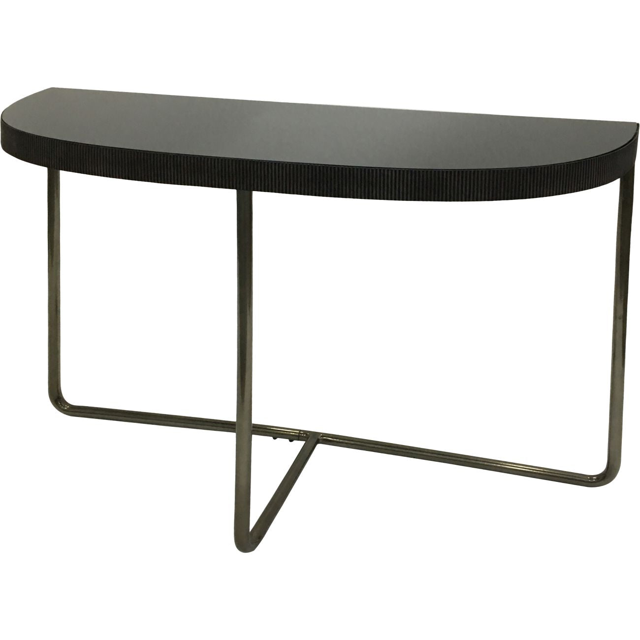 LONA Half Moon Console Table with Black Tinted