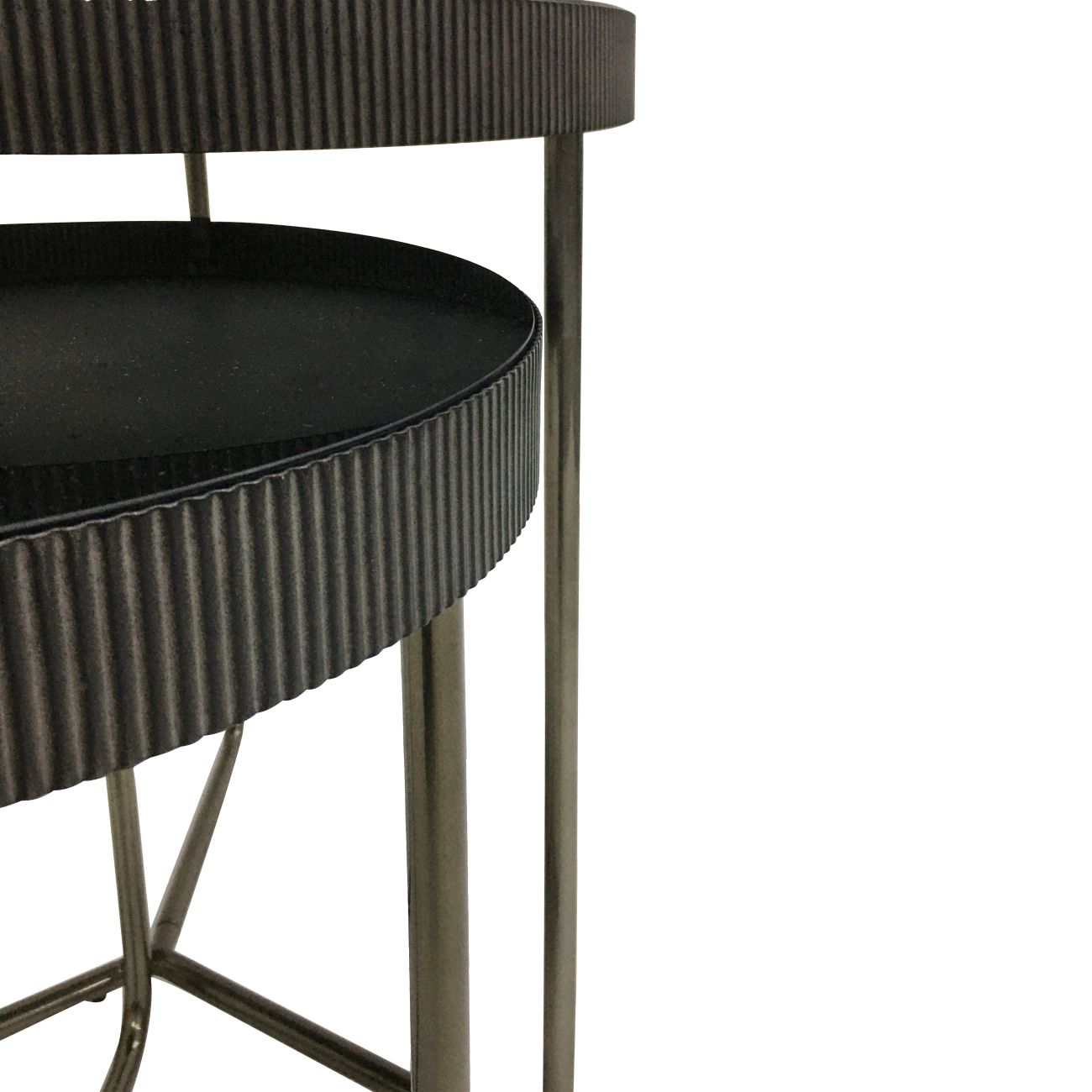 LUCA Set of 2 Side Tables with Black Tinted Glass