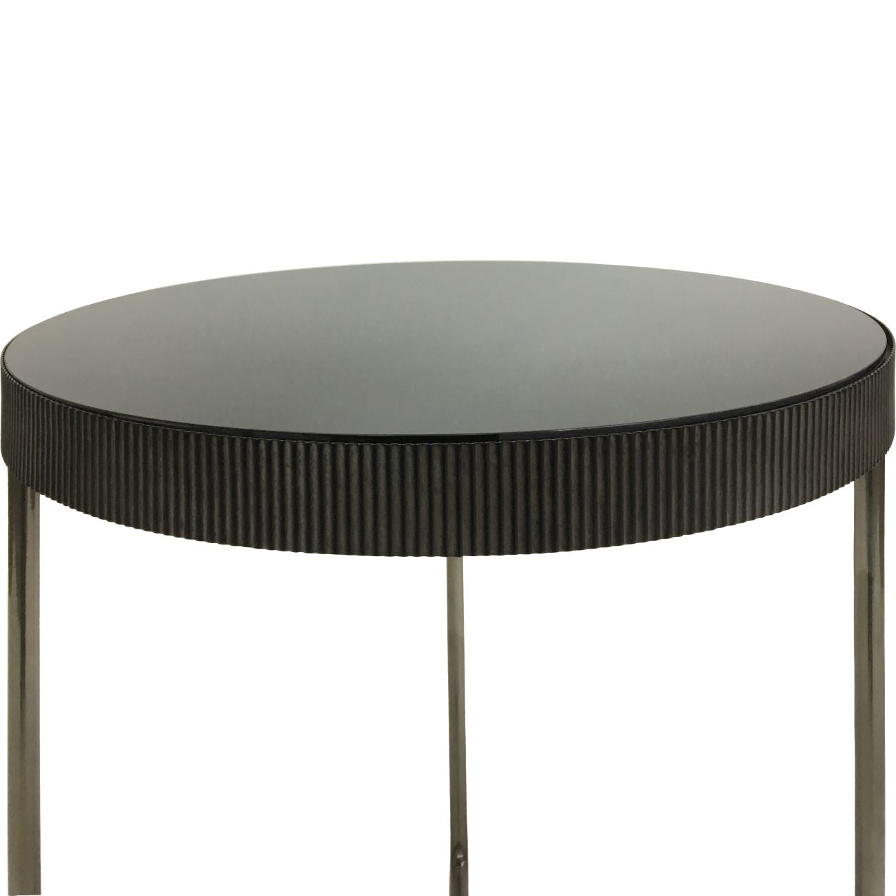 LUCA Set of 2 Side Tables with Black Tinted Glass