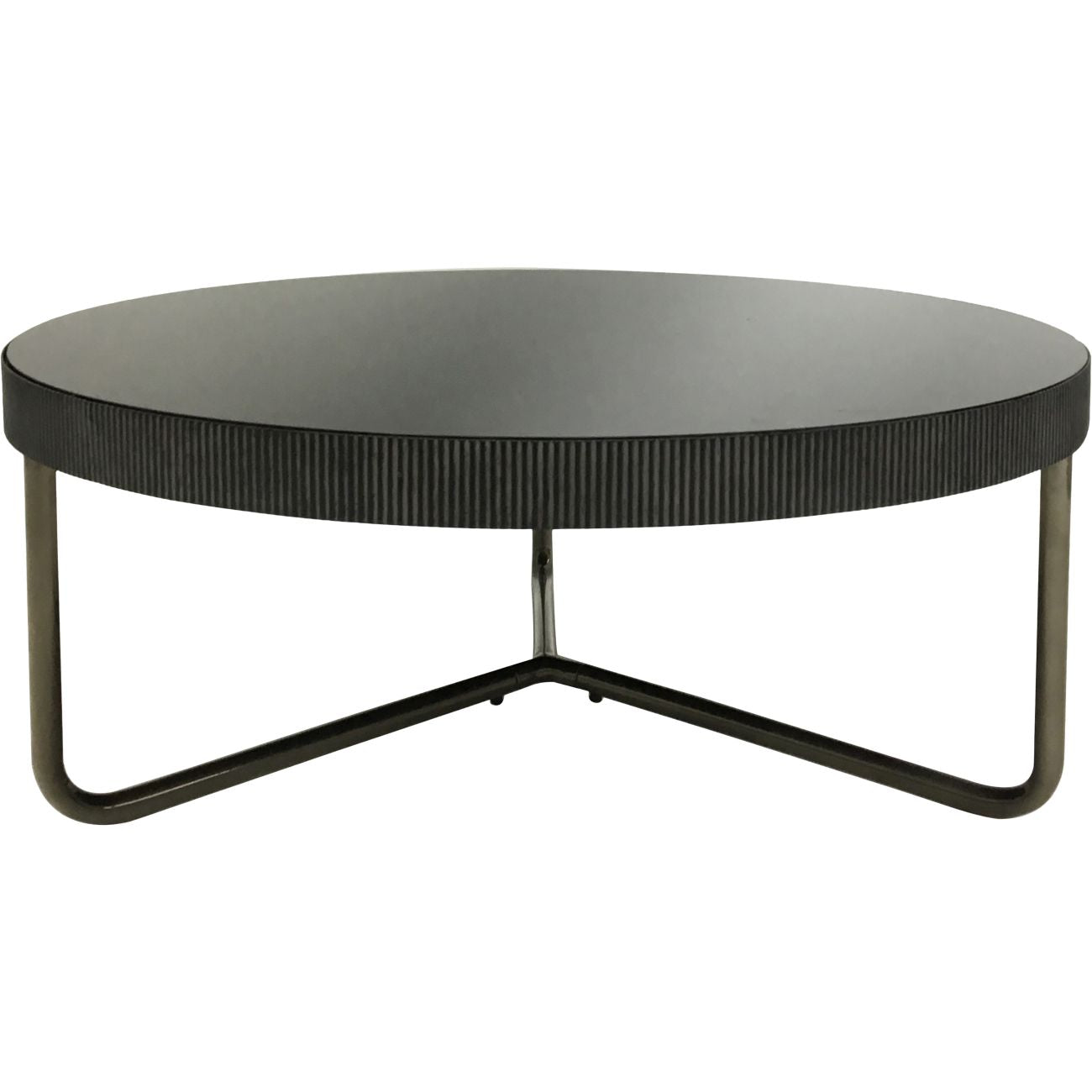 LUCA Round Coffee Table with Black Tinted Glass