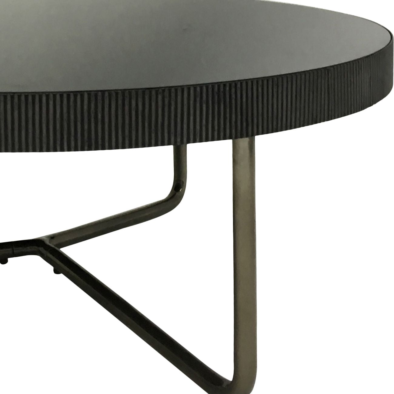 LUCA Round Coffee Table with Black Tinted Glass