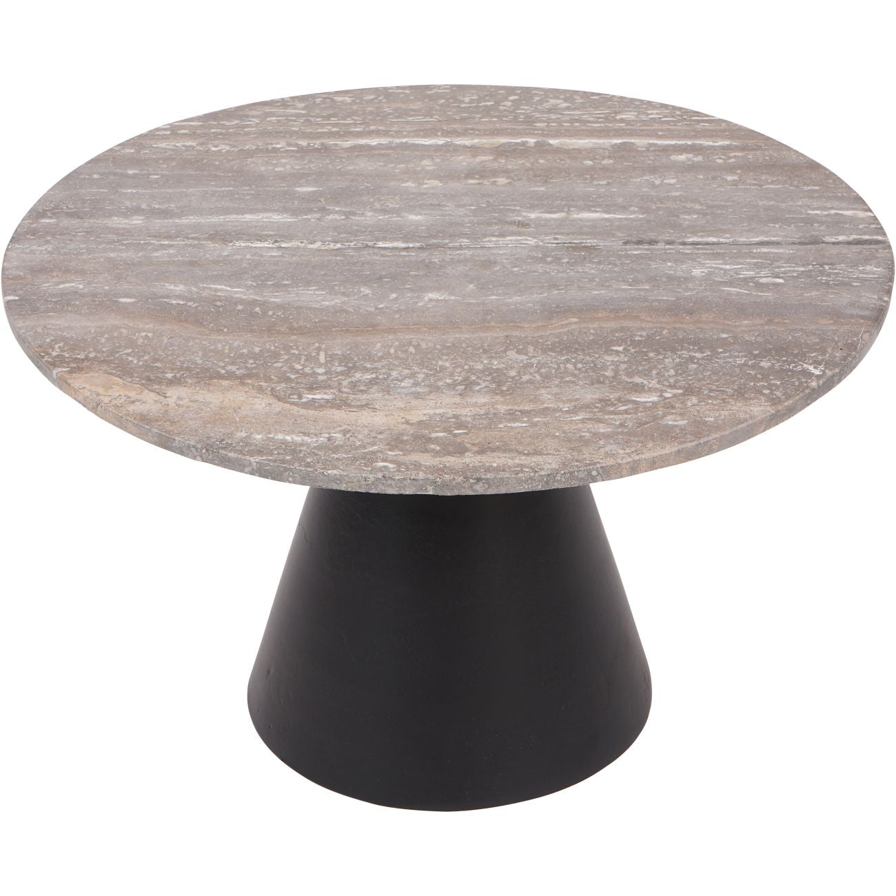 CAVA Charcoal Black and Dark Travertine Coffee Table Small 60cm