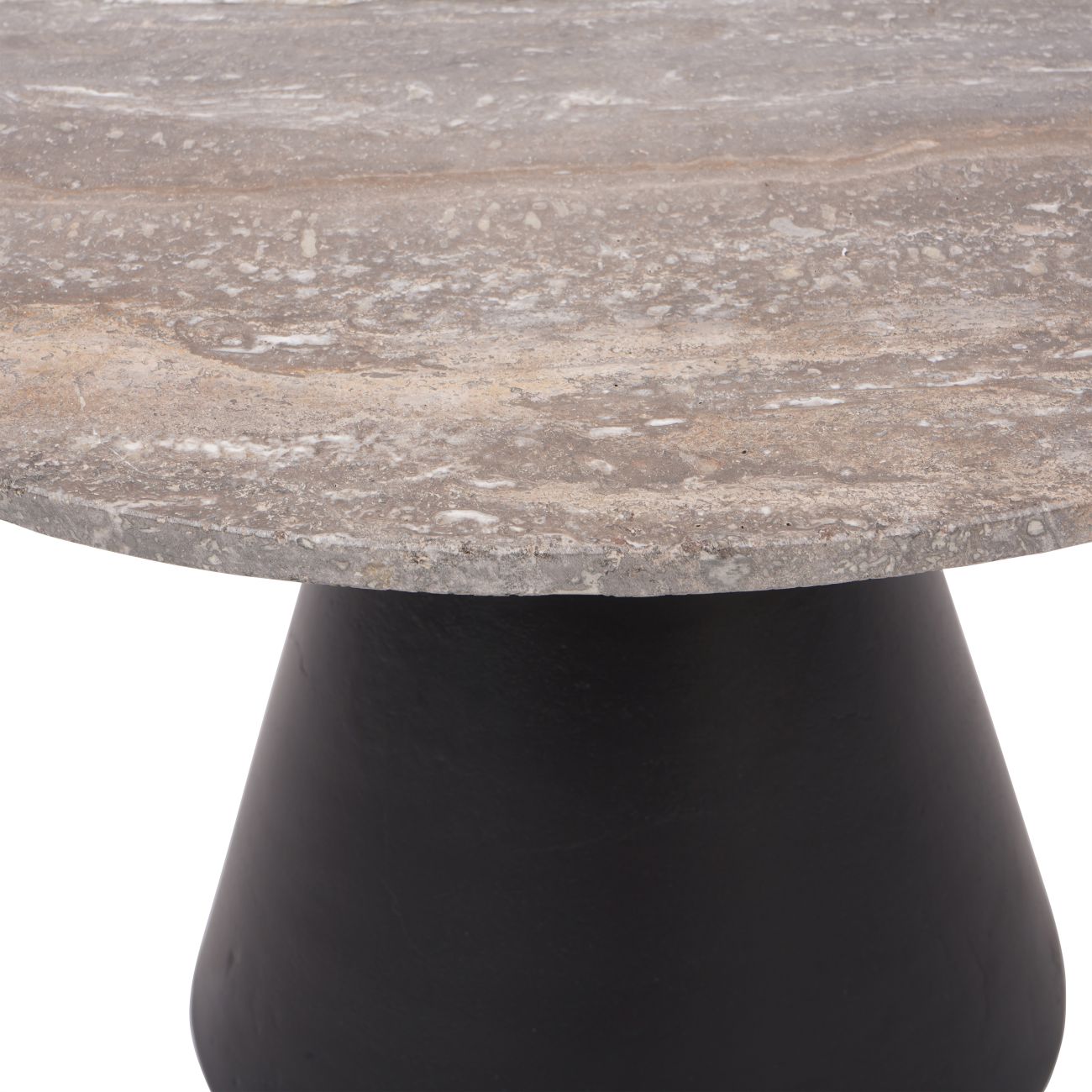 CAVA Charcoal Black and Dark Travertine Coffee Table Small 60cm