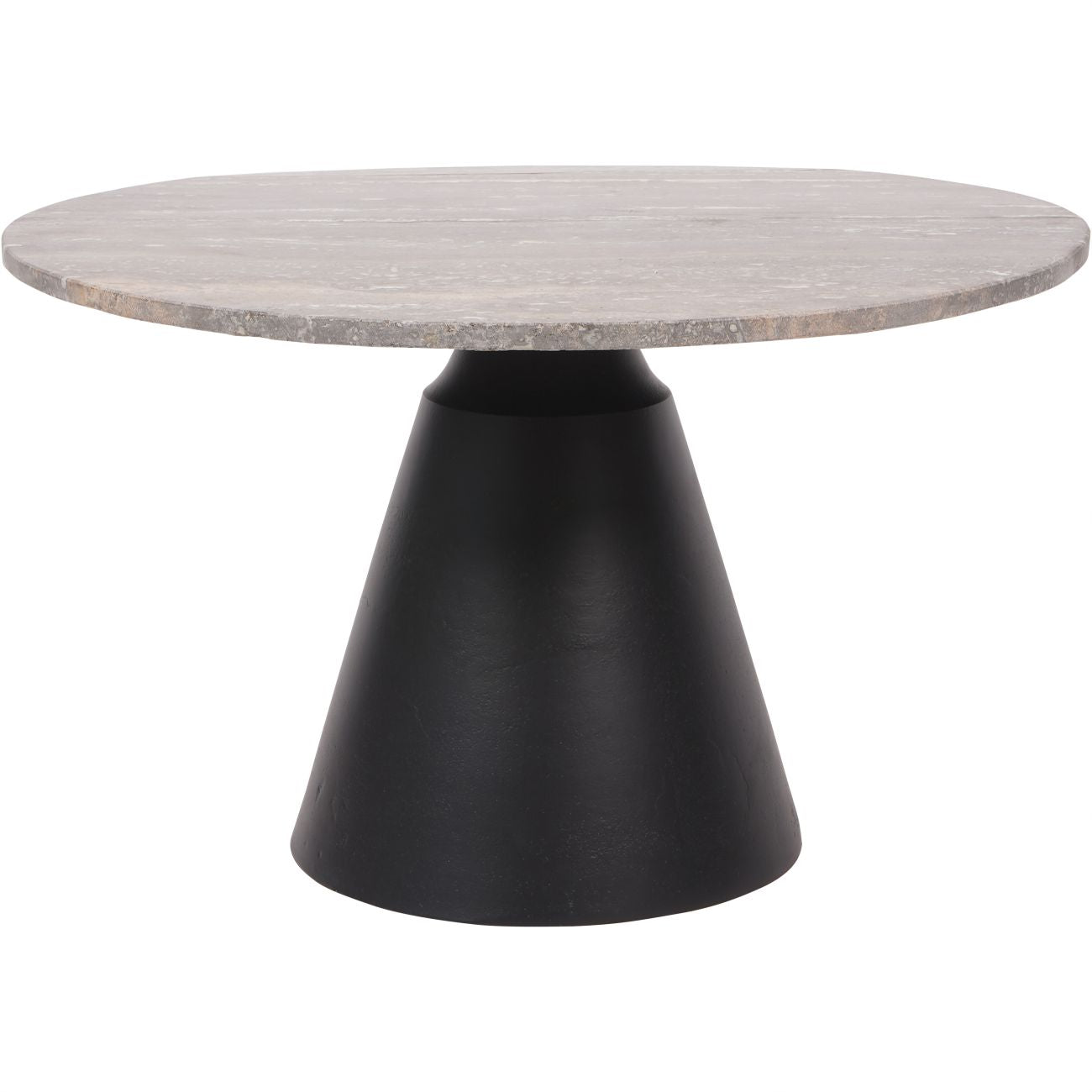 CAVA Charcoal Black and Dark Travertine Coffee Table Small 60cm