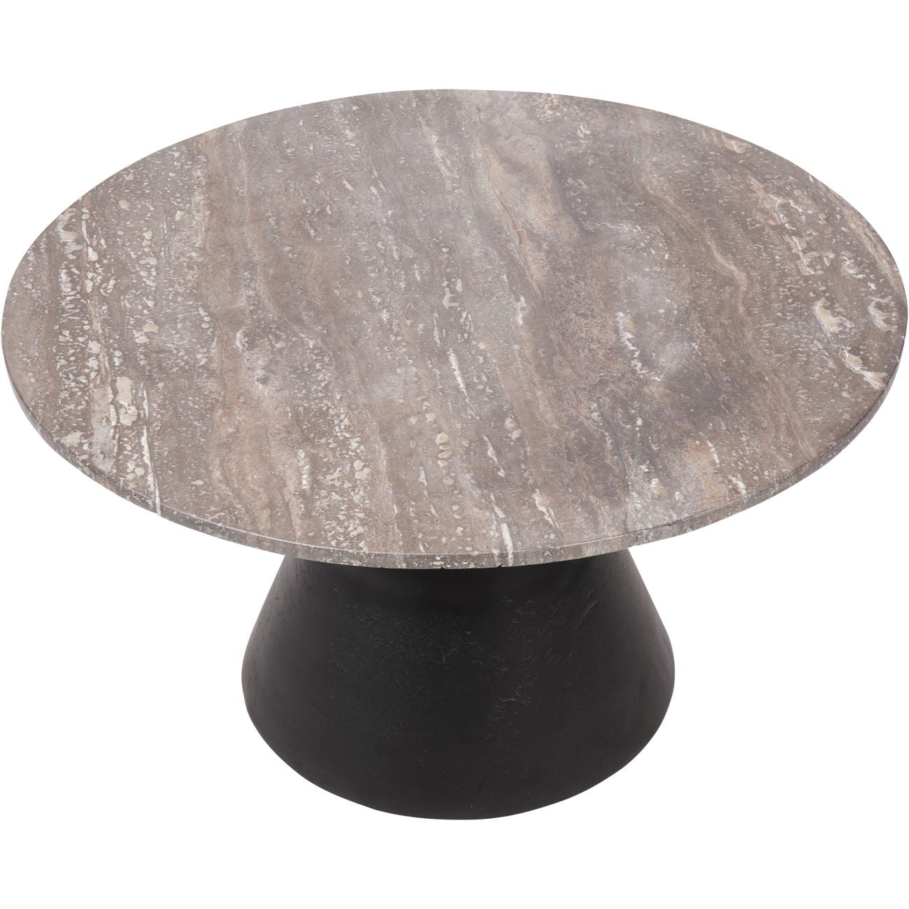 CAVA Charcoal Black and Dark Travertine Coffee Table Large 75cm