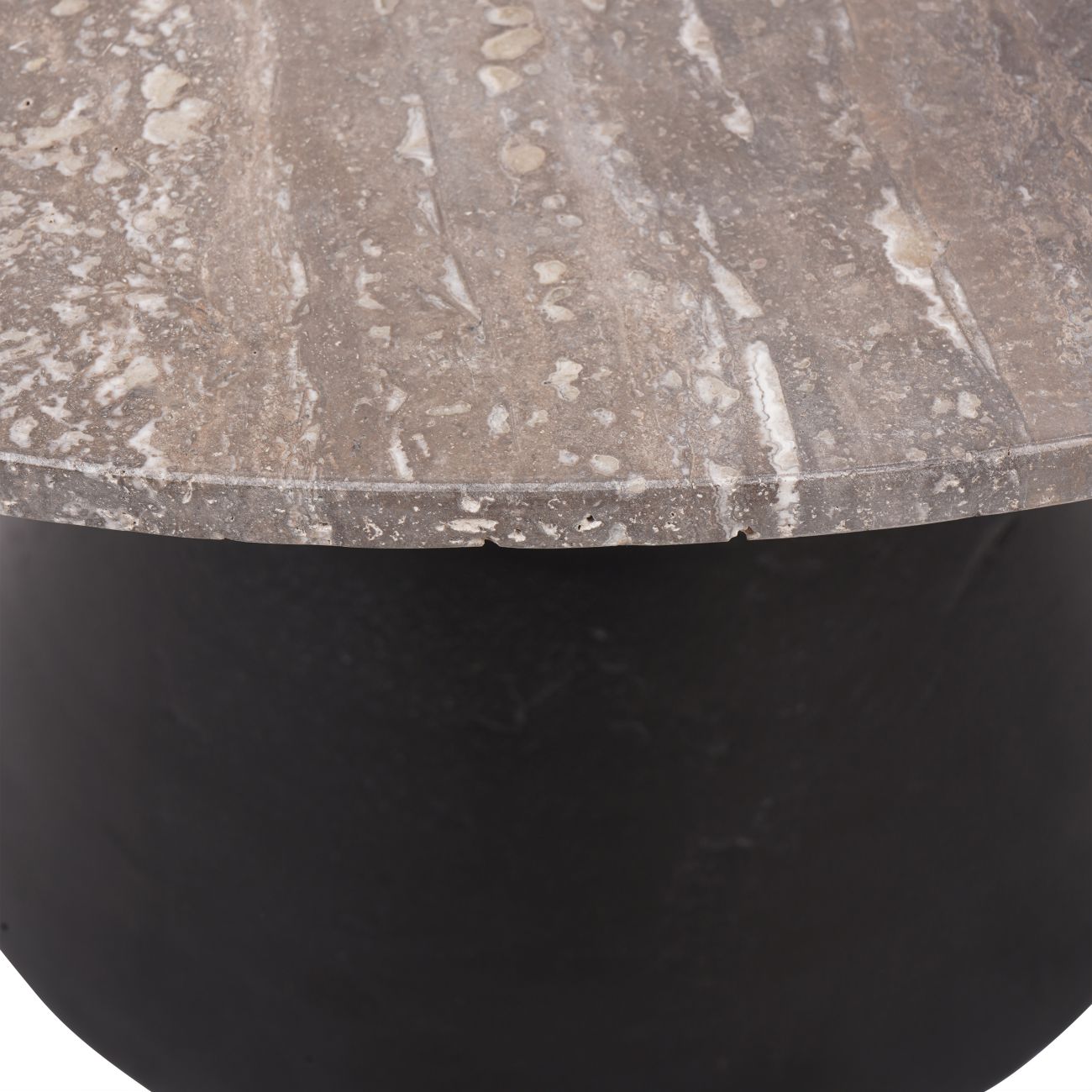 CAVA Charcoal Black and Dark Travertine Coffee Table Large 75cm