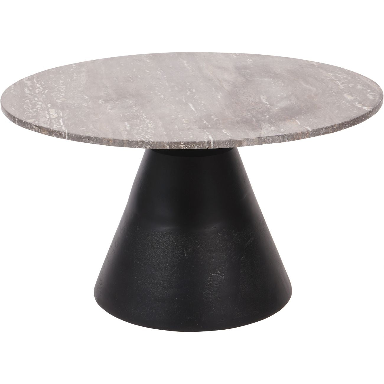 CAVA Charcoal Black and Dark Travertine Coffee Table Large 75cm