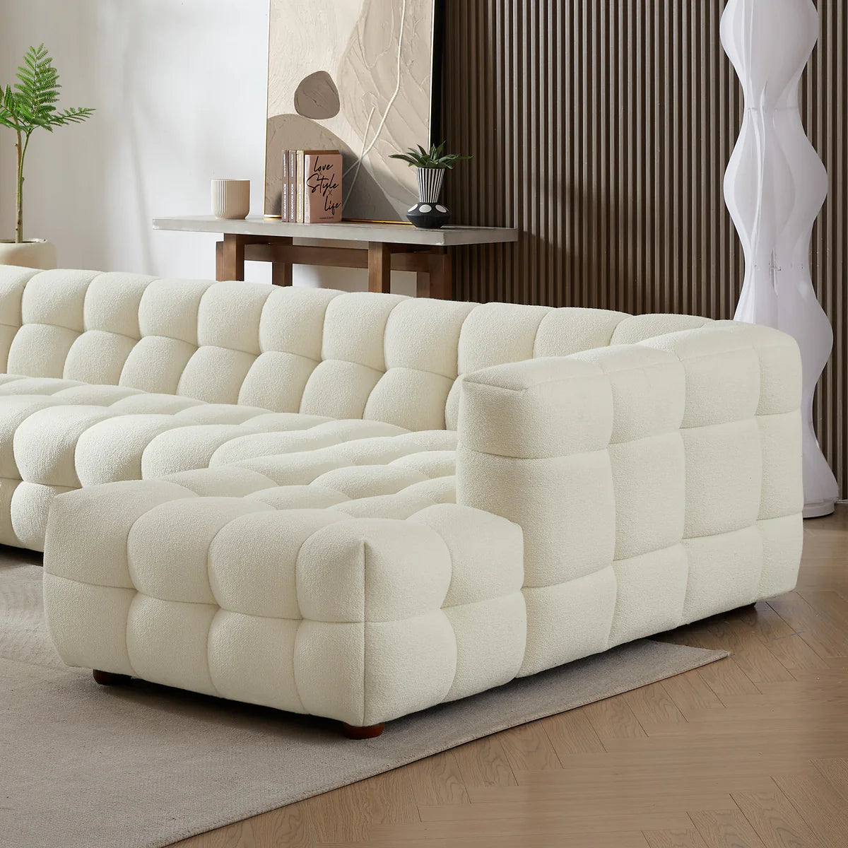 Kyla Soft Boucle U Shape Sectional Sofa