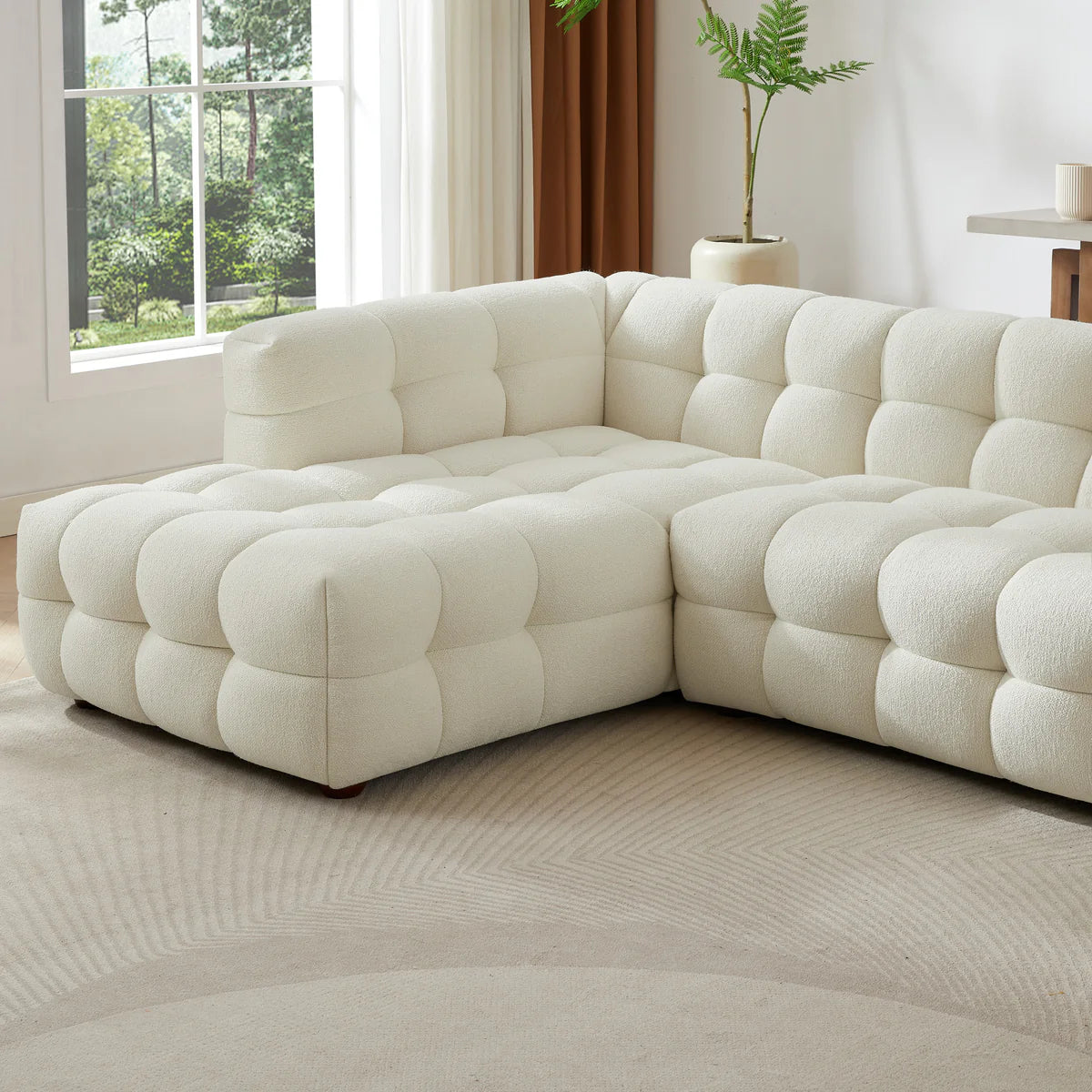 Kyla Soft Boucle U Shape Sectional Sofa