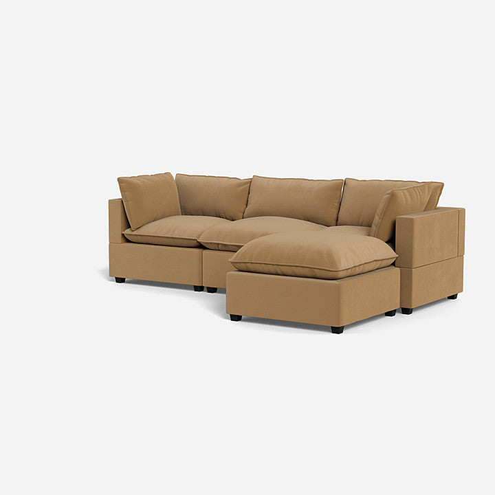 Poka 3 Seat Modular Sofa + Footstool